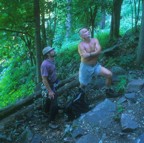 Legends contemplate the remaining work on the new routes near Pilgrim's Progress